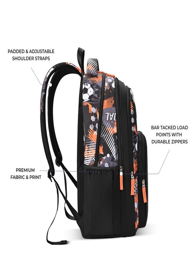 Gear Athletic 17"/20L Medium Water Resistant School Bag/Casual Backpack/Daypack/Laptop Bag for Boys/Girls (Black - White) - Image 3